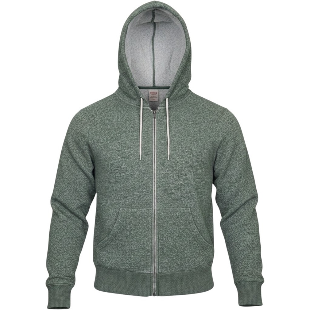 Mossimo Zip Front Fleece Hoodie Small Heathered Gray Basic Comfy Athletic Fit